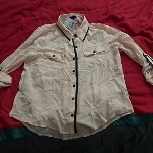 Mine Cream Blouse with Black Accents